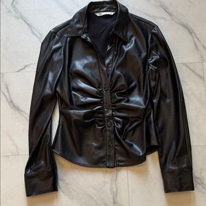 Zara Black Leather Shirt